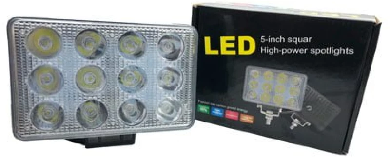 Προβολέας αυτοκινήτου 36W 12LED - 5 INCH  SQUAR HIGH POWER SPOLIGHTS 10-80V DC 39082