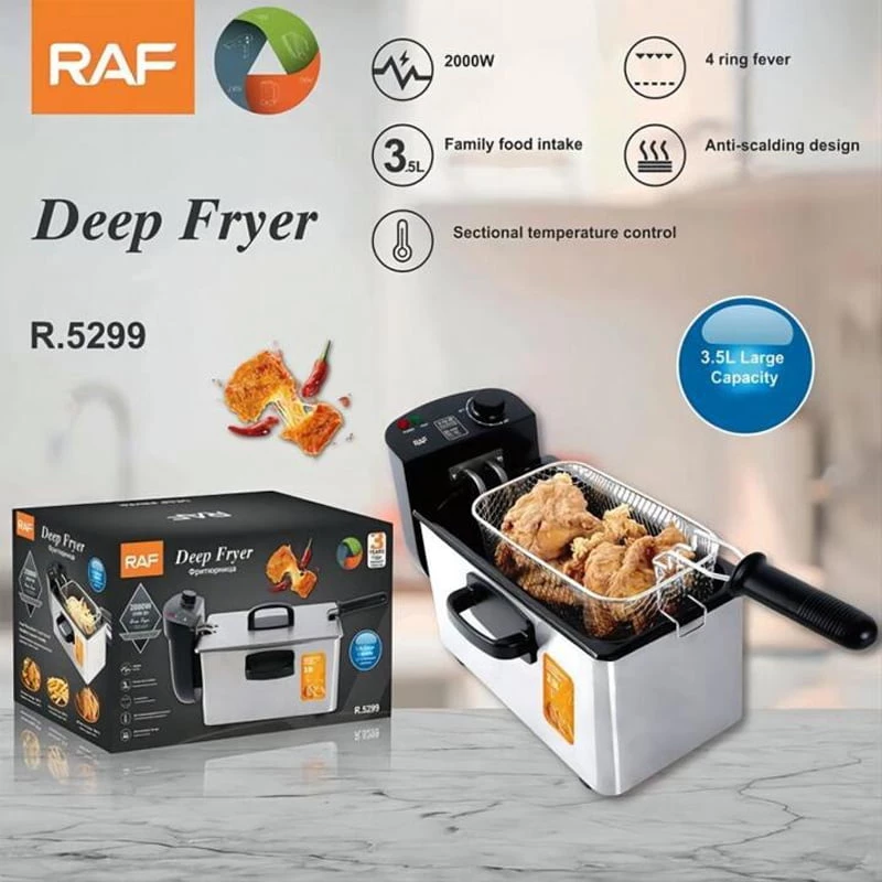 RAF Φριτέζα λαδιού inox 2000W 3.0L R.5299 - Deep Fryer 92011