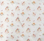 Σεντόνι Λίκνου (80x110) Unicorn 209 White-Salmon βαμβακερό DimCol