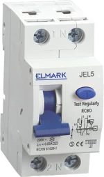 RESIDUAL CURRENT OPERATED CIRCUIT BREAKER JEL5 6kA 2P 10A/500mA