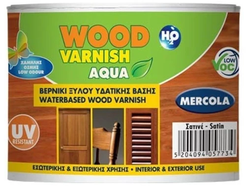 Wood Varnish Aqua Σατινέ 375ml (5773)