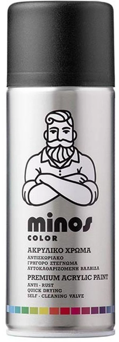 Minos Color Spray RAL 9017 Μαύρο Ματ 400ml