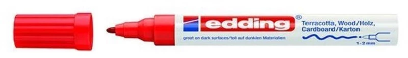 Μαρκαδόρος Edding 4040 Διακόσμησης 1-2mm Στρογγυλή Μύτη Κόκκινο