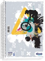 Τετράδιο Σπιράλ Skag University Fun Αγόρι 17x25 80γρ. 3θεμ.90φ.