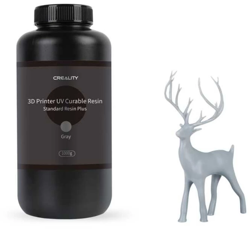 CREALITY Resin Plus Grey, 1kg Standard Rigid Resin Plus for 3D Printers gray 3302020089