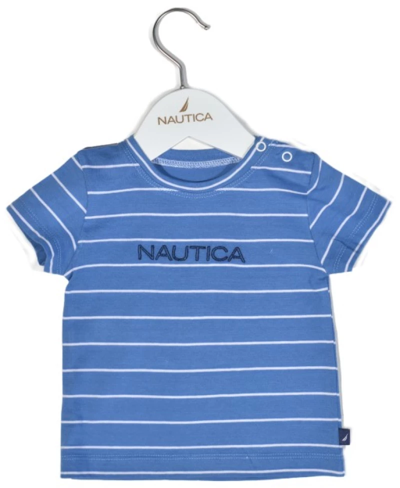Nautica Des.11 T-Shirt  Jersey Organic Μπλε Ριγέ 80cm 9-12 μηνών