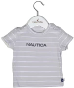 Nautica Des.15 T-Shirt  Jersey Organic Γκρι Ριγέ 68cm  3-6m