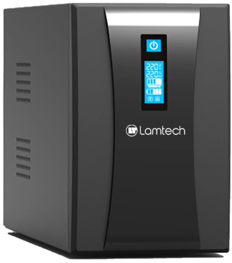 LAMTECH UPS WITH AVR AND LCD DISPLAY 2000VA, 2x12V/9AH, 2xSCHUKO, 3xIEC, USB & RJ45 PORT