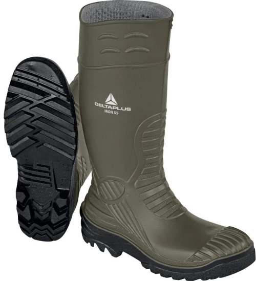 Γαλότσα ασφαλείας αντιολισθητική χακί Unisex Iron S5 SRC Delta Plus