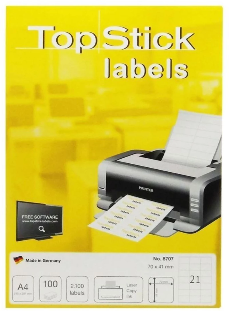 Ετικέτα Φωτ/κου Topstick Α4 8707 70x41 100Φ.
