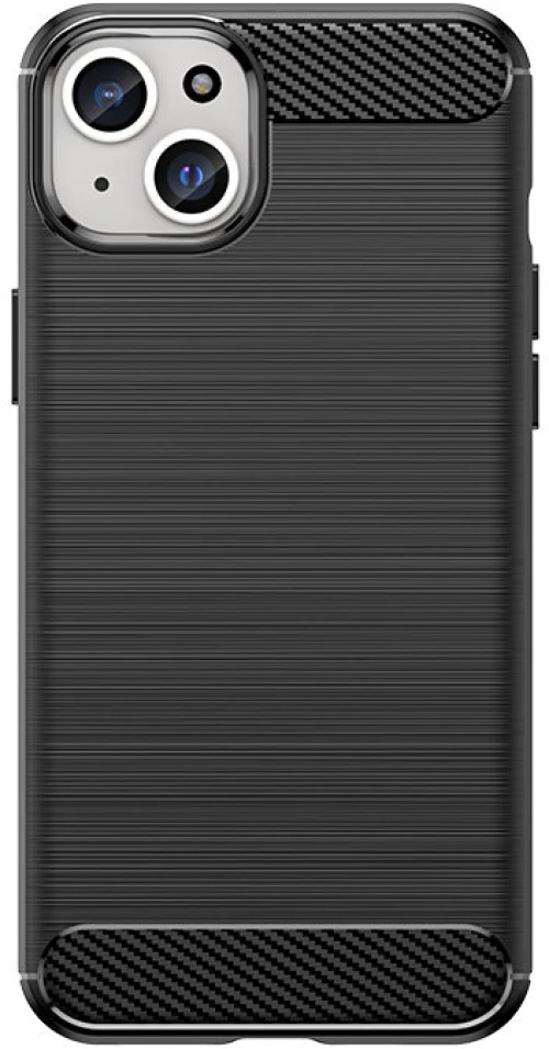Flexible carbon pattern case for iPhone 15 Plus Carbon Case - black