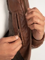 REBASE Leather Jackets (232.RLJK.016-BROWN)