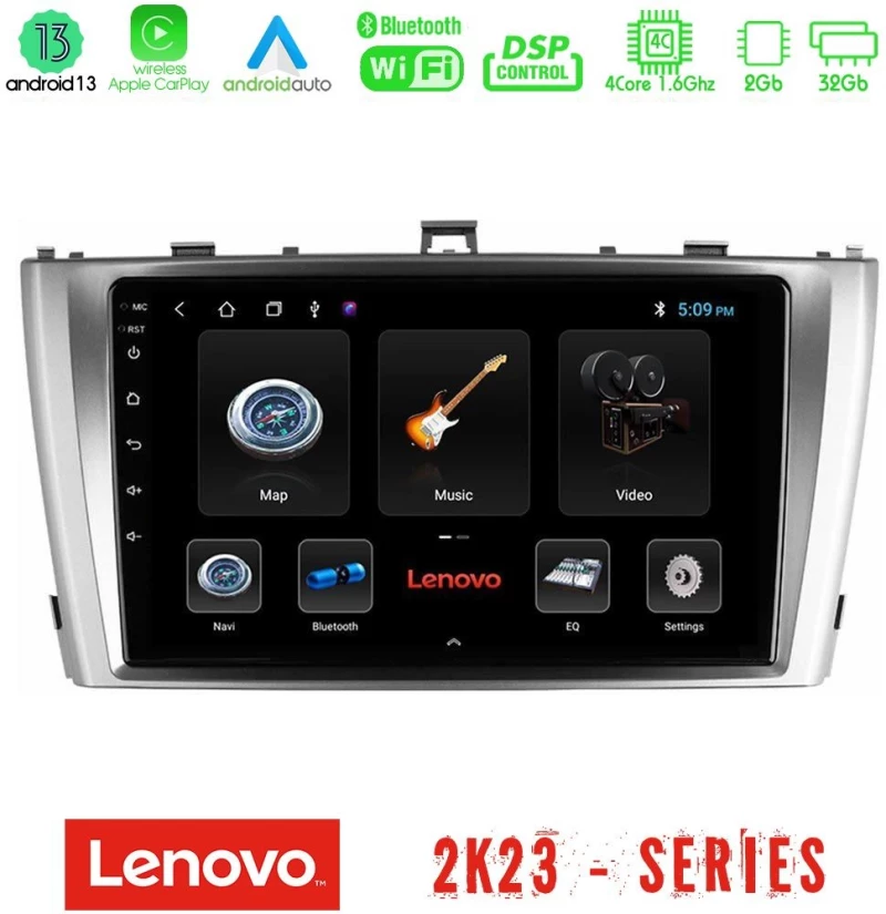 Lenovo Car Pad Toyota Avensis T27 4Core Android 13 2+32GB Navigation Multimedia Tablet 9" U-LEN-TY0864