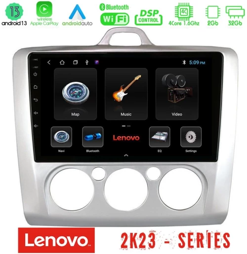 Lenovo Car Pad Ford Focus Manual AC 4Core Android 13 2+32GB Navigation Multimedia 9" U-LEN-FD0041M