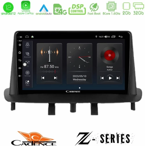 Cadence Z Series Renault Megane 3 2009-2013 8Core Android12 2+32GB Navigation Multimedia Tablet 9" U-Z-RN0718