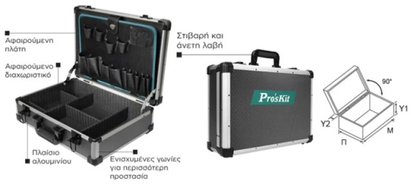 ΒΑΛΙΤΣΑ ΕΡΓΑΛΕΙΩΝ ΑΛΟΥΜΙΝΙΟΥ 458X330X150 TC-756 S/PRO'SKIT