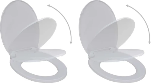 Καθίσματα Τουαλέτας με Καπάκι Soft Close 2 τεμ. Λευκά Πλαστικά Λευκό 275927