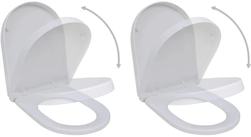 Καθίσματα Τουαλέτας με Καπάκι Soft Close 2 τεμ. Λευκά Πλαστικά Λευκό 275928