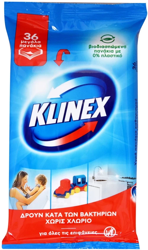 Υγρά Μαντηλάκια Επιφανειών KLINEX 36Τμχ