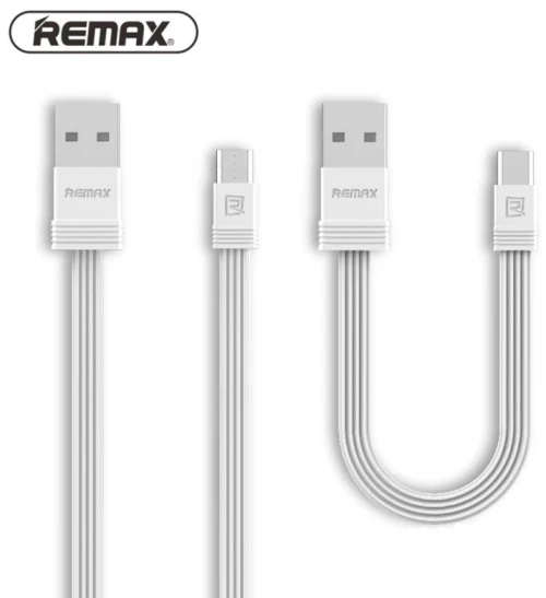 Remax Flat USB 2.0 to micro USB Cable Λευκό 1m (RC-062m)