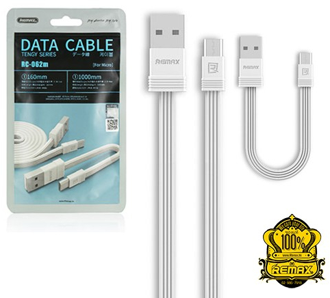 Remax Flat USB 2.0 to micro USB Cable Λευκό 1m (RC-062m)