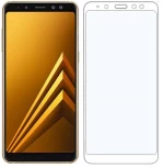 OEM TEMPERED GLASS SAMSUNG GALAXY A8 PLUS 2018 5D FULL COVER WHITE FULL GLUE GL329