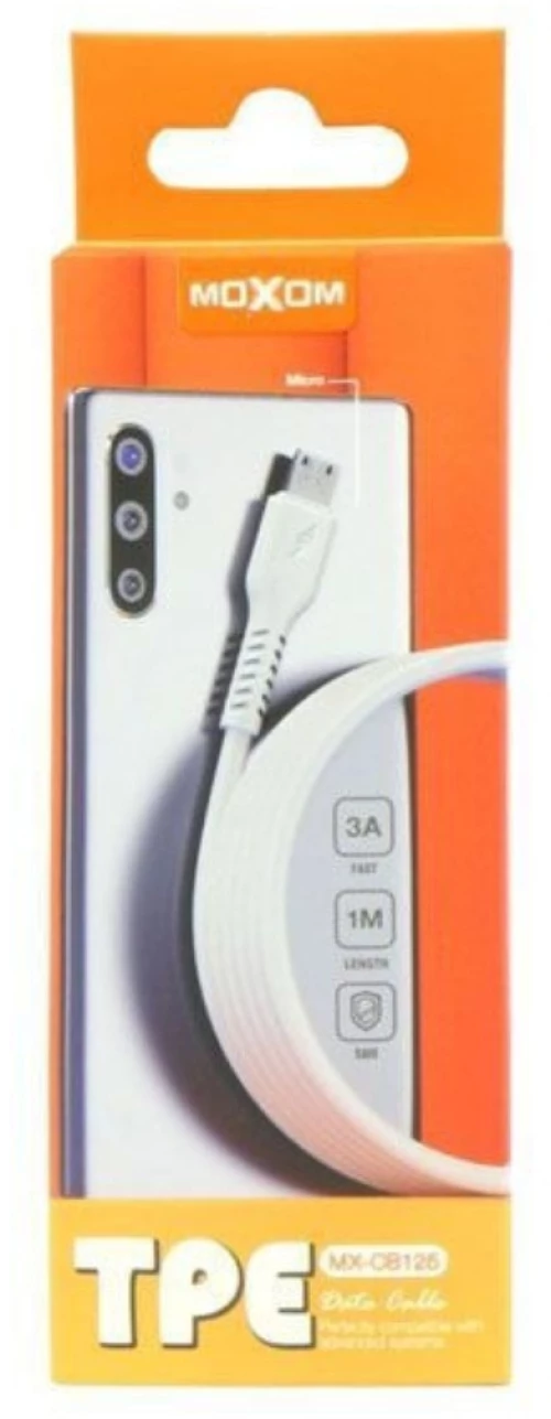 MOXOM Καλώδιο Regular USB to micro USB Λευκό 1m (MX-CB125)