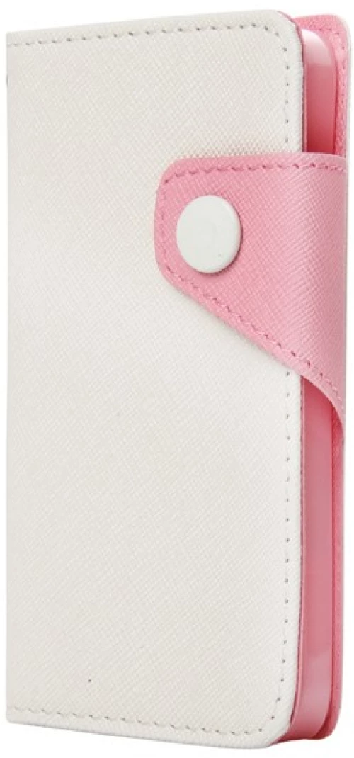 BOOK CASE ΓΙΑ IPHONE 6/6S WHITE PINK IK640_ΑΣΠΡΟ