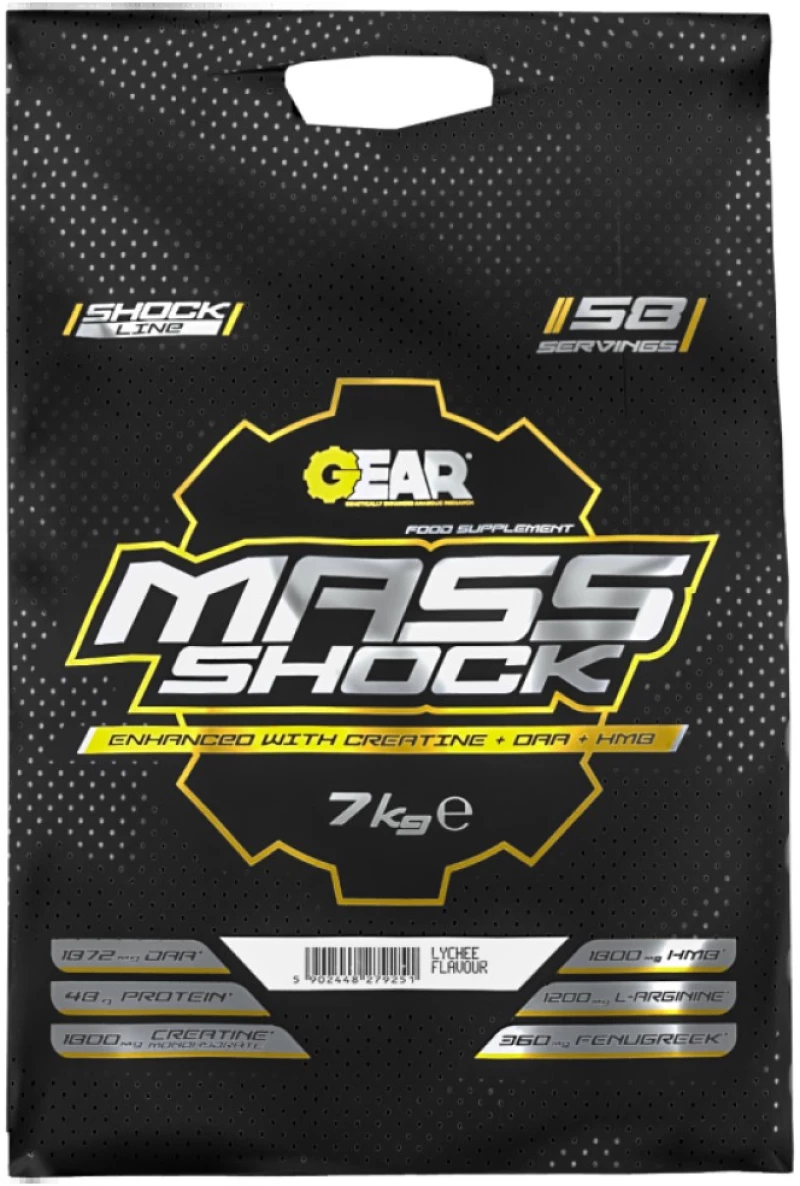 Gear Nutrition Mass Shock | Gainer with DAA, Creatine, Fenugreek [7000 Γραμμάρια] Βανίλια