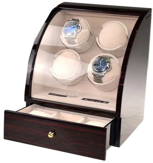 90324EC WATCH WINDER ΚΟΥΡΔΙΣΤΗΡΙ ΩΡΟΛΟΓΙΩΝ 4 ΘΕΣΕΩΝ ΚΑΦΕ ΜΕ ΣΥΡΤΑΡΙ