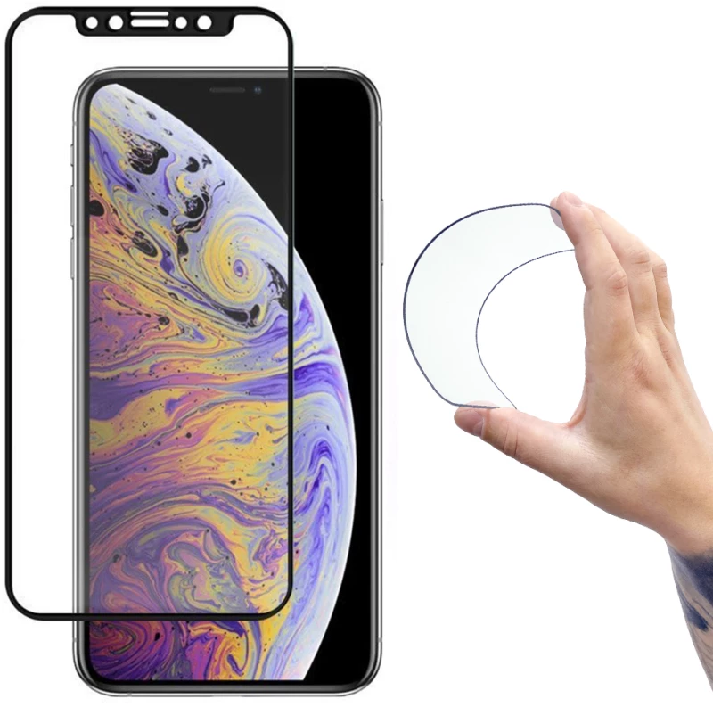 Wozinsky Full Cover Flexi Nano Glass Hybrid Screen Protector with frame for iPhone 12 mini black