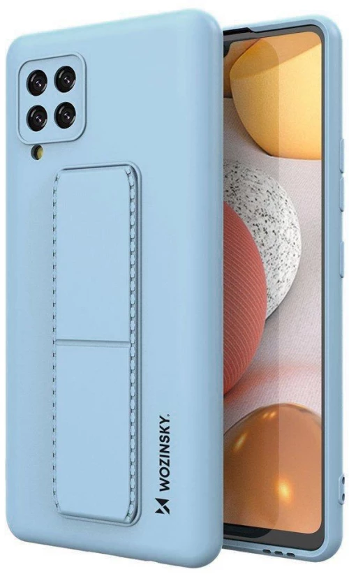 Wozinsky Kickstand Case Silicone Stand Cover for Samsung Galaxy A42 5G Light Blue