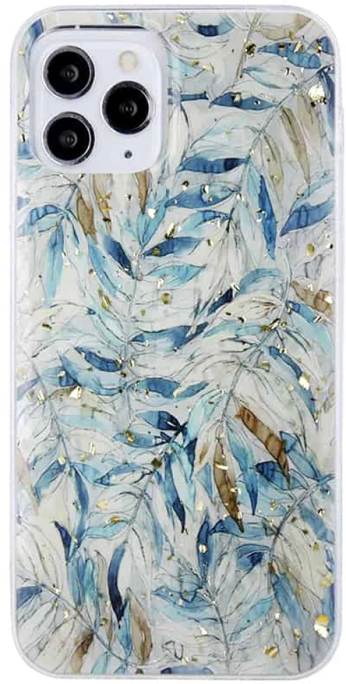 Gold Glam case  for iPhone 12 / iPhone 12 Pro 6,1" Boho Leaves