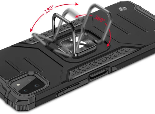 Wozinsky Ring Armor Case Kickstand Tough Rugged Cover for Samsung Galaxy A22 4G silver