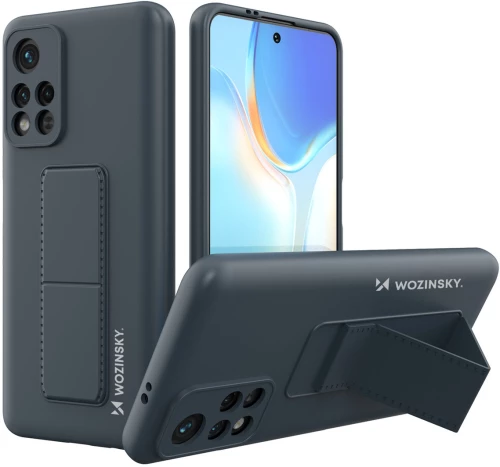 Wozinsky Kickstand Case Silicone Stand Cover for Xiaomi Poco M4 Pro 5G Navy Blue