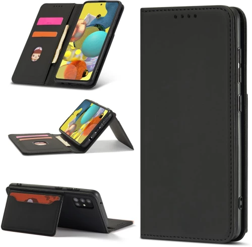 Magnet Card Case Case for Samsung Galaxy A12 5G Pouch Wallet Card Holder Black