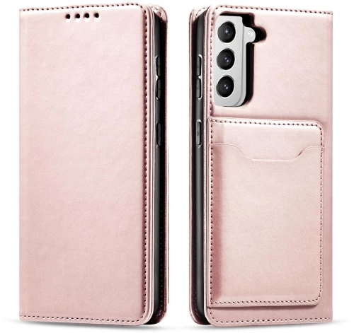 Magnet Card Case for Samsung Galaxy S22 + (S22 Plus) Pouch Wallet Card Holder Pink