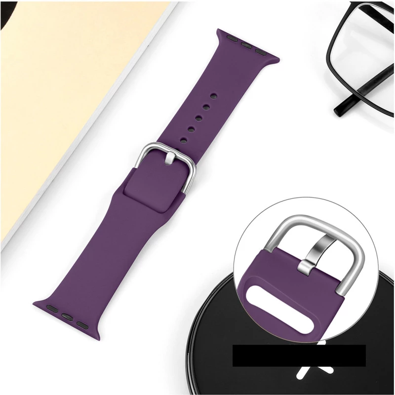 Silicone Strap APS Silicone Watch Band 8/7/6/5/4/3/2 / SE (45/44 / 42mm) Strap Watchband Red