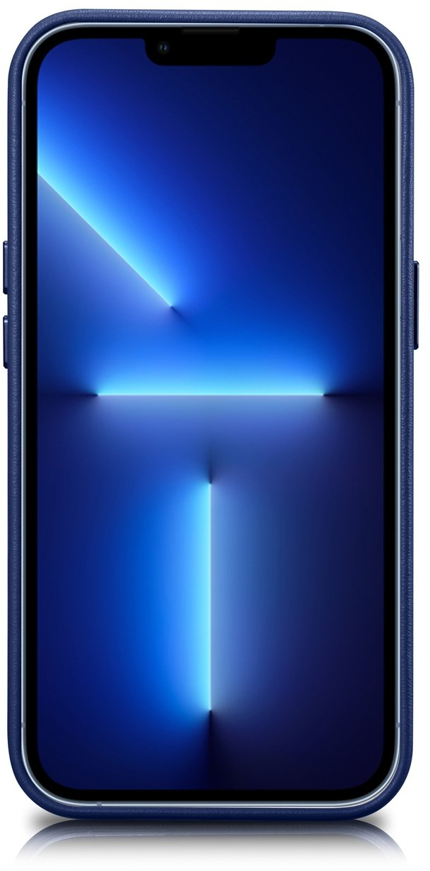 iCarer Case Leather Cover Genuine Leather Case for iPhone 14 Pro Max blue (WMI14220708-BU) (MagSafe compatible)