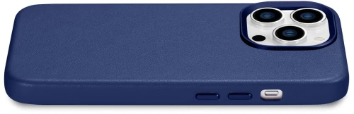 iCarer Case Leather Cover Genuine Leather Case for iPhone 14 Pro Max blue (WMI14220708-BU) (MagSafe compatible)