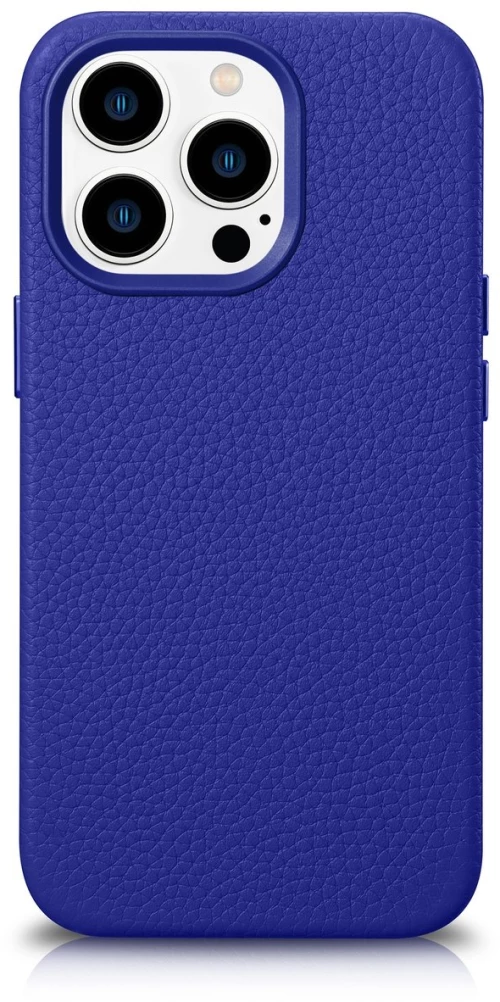 iCarer Litchi Premium Leather Case iPhone 14 Pro Max Magnetic Leather Case with MagSafe Dark Blue (WMI14220712-DB)