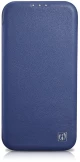 iCarer CE Premium Leather Folio Case iPhone 14 Pro Max Magnetic Flip Leather Folio Case MagSafe Blue (WMI14220716-BU)