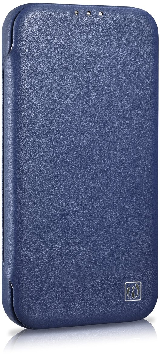 iCarer CE Premium Leather Folio Case iPhone 14 Pro Max Magnetic Flip Leather Folio Case MagSafe Blue (WMI14220716-BU)