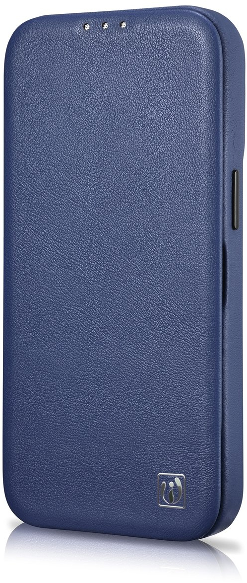 iCarer CE Premium Leather Folio Case iPhone 14 Pro Max Magnetic Flip Leather Folio Case MagSafe Blue (WMI14220716-BU)