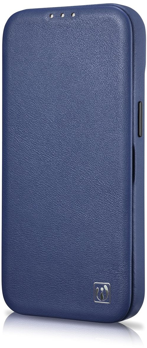 iCarer CE Premium Leather Folio Case iPhone 14 Pro Max Magnetic Flip Leather Folio Case MagSafe Blue (WMI14220716-BU)