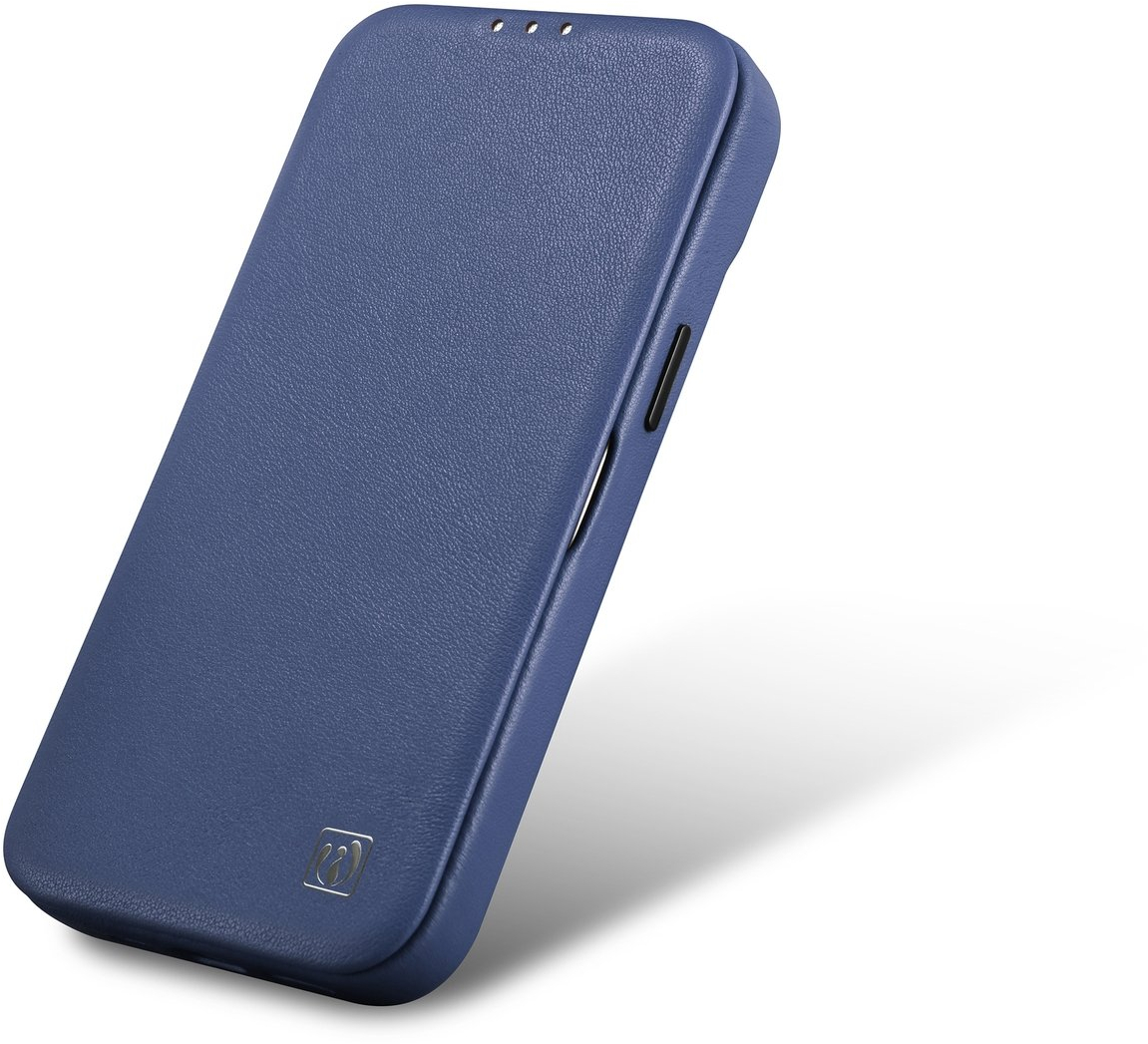 iCarer CE Premium Leather Folio Case iPhone 14 Pro Max Magnetic Flip Leather Folio Case MagSafe Blue (WMI14220716-BU)