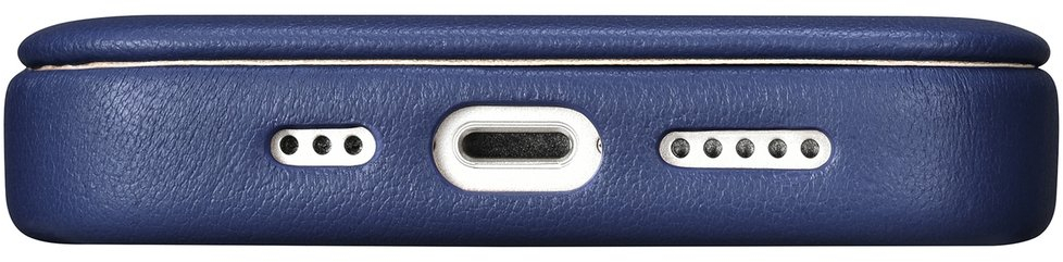 iCarer CE Premium Leather Folio Case iPhone 14 Pro Max Magnetic Flip Leather Folio Case MagSafe Blue (WMI14220716-BU)
