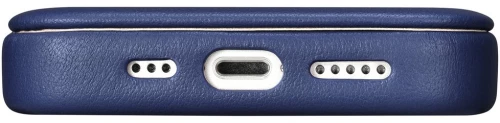 iCarer CE Premium Leather Folio Case iPhone 14 Pro Max Magnetic Flip Leather Folio Case MagSafe Blue (WMI14220716-BU)