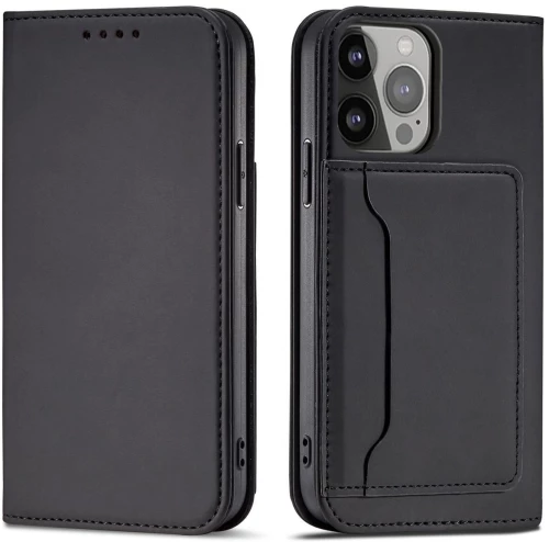 Magnet Card Case case for iPhone 14 Pro flip cover wallet stand black