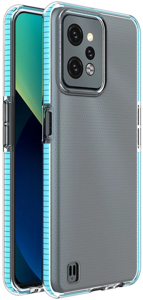 Spring Case for Realme C31 silicone cover with frame light blue